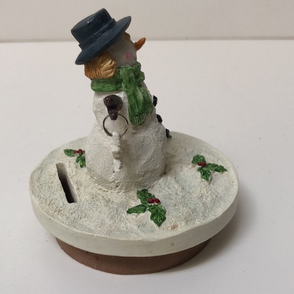 Snowman holding snowflakes Candle Topper - Picture 4 of 8